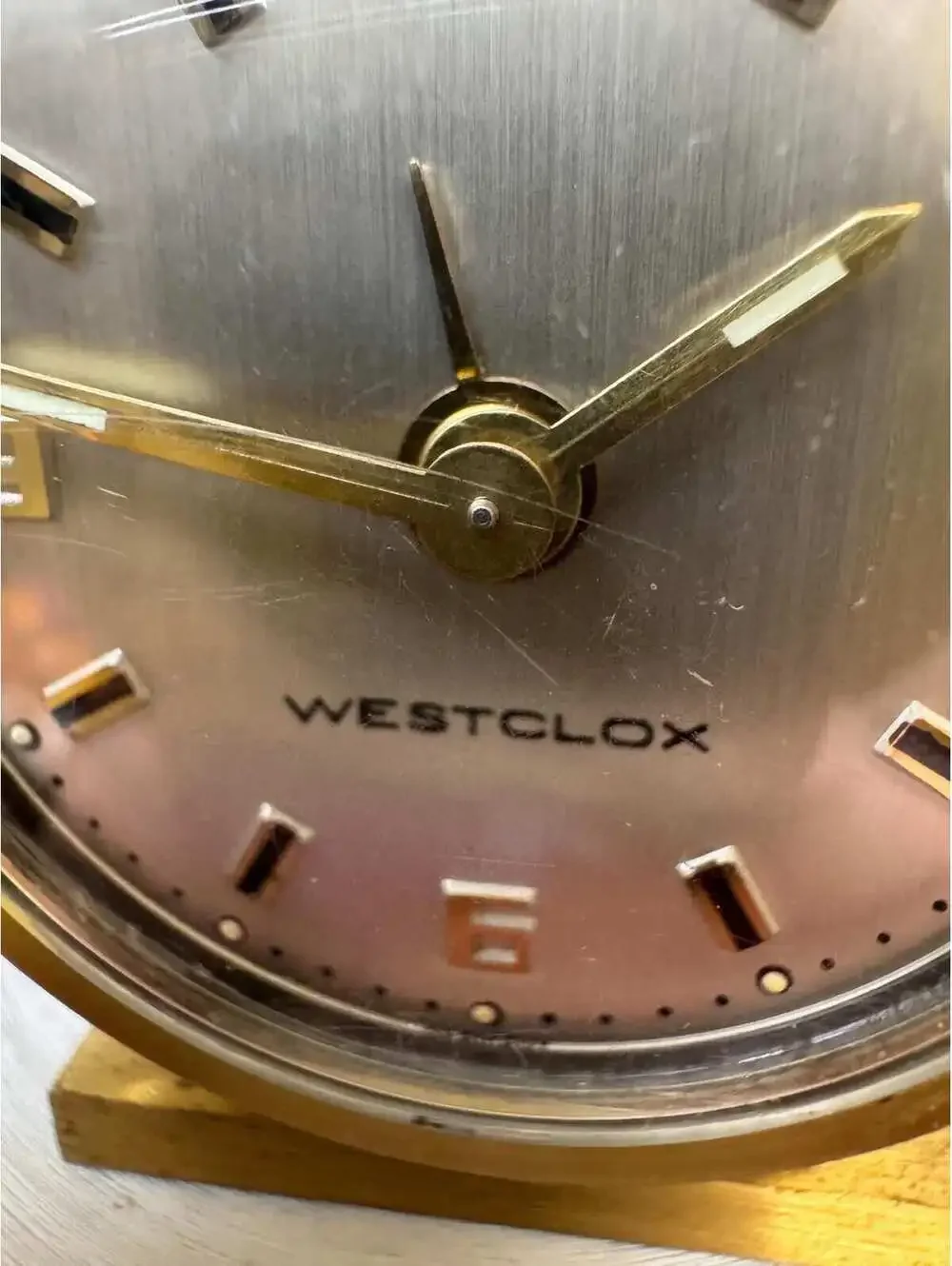 Vintage Westclox Brass Travel Alarm Clock - working order - Rare
